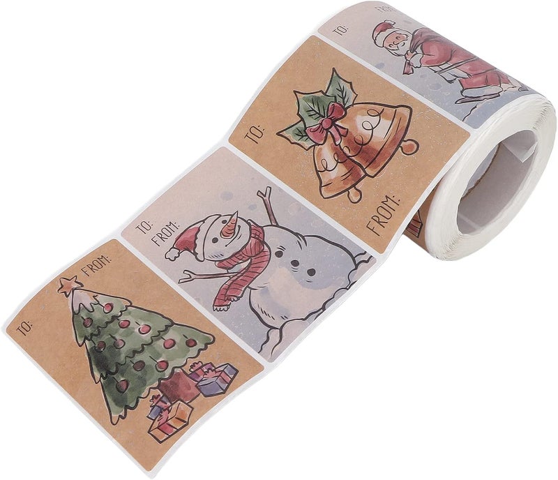 woobles Christmas Sticker, Decorative Stickers, 250 Christmas Decorative Stickers for Cards, Gift Envelopes, Boxes, Christmas Gift Name Label Stickers - Image 1